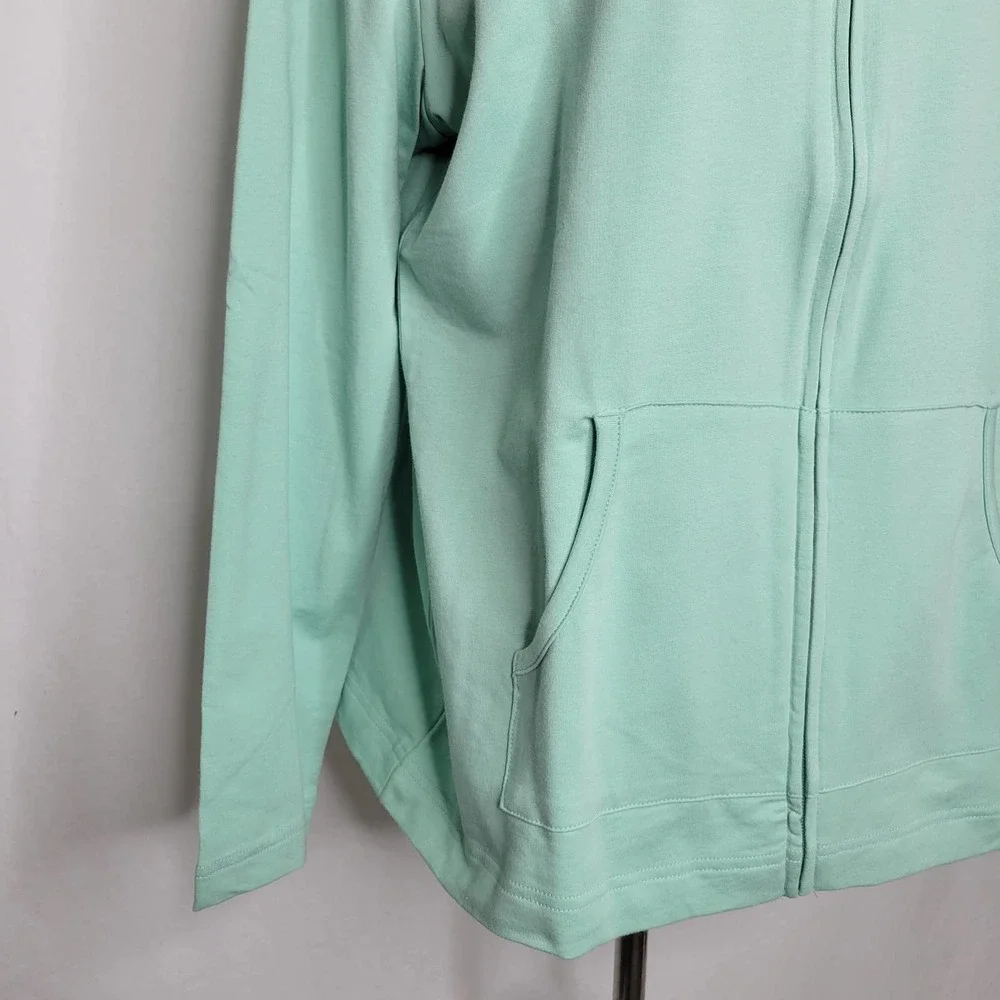 Karen Scott Long Sleeve Zip-Front Hoodie Antique Mint NWT Size Large - Picture 4 of 8